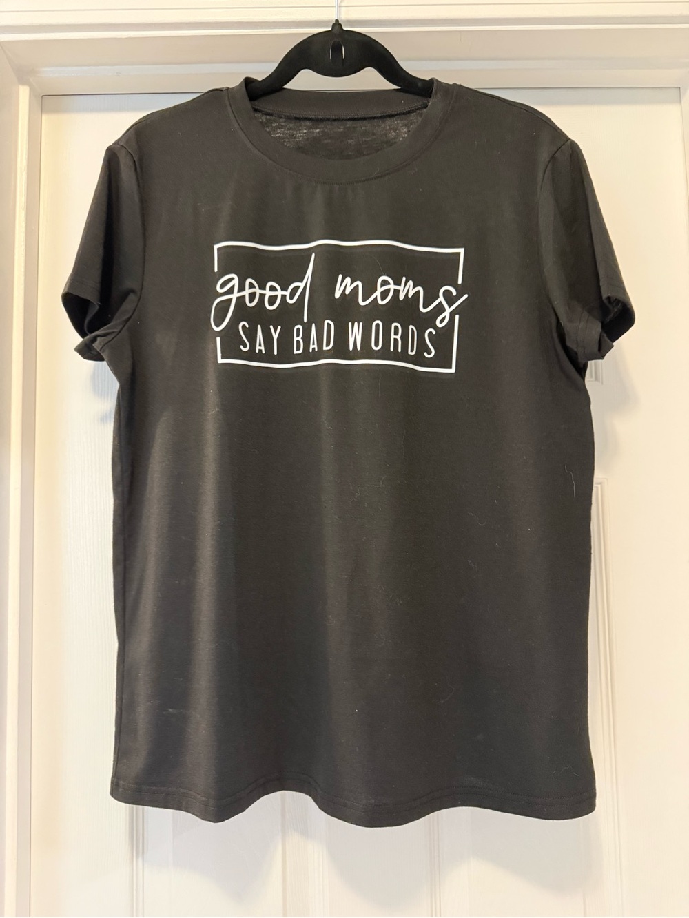 Black Graphic Tee with White "Good Moms Say Bad Words" Print